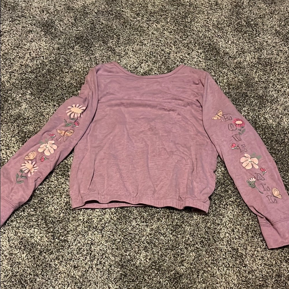 OshKosh B'gosh Floral Embroidered Sweatshirt - Purple